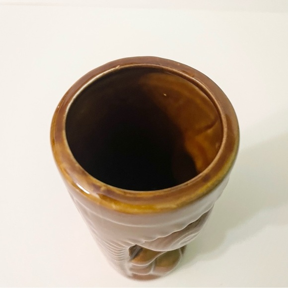 Tiki Brown Glaze Ceramic Barware Tall Mug Cup Vase Kahuna God DW114 - Picture 13 of 16